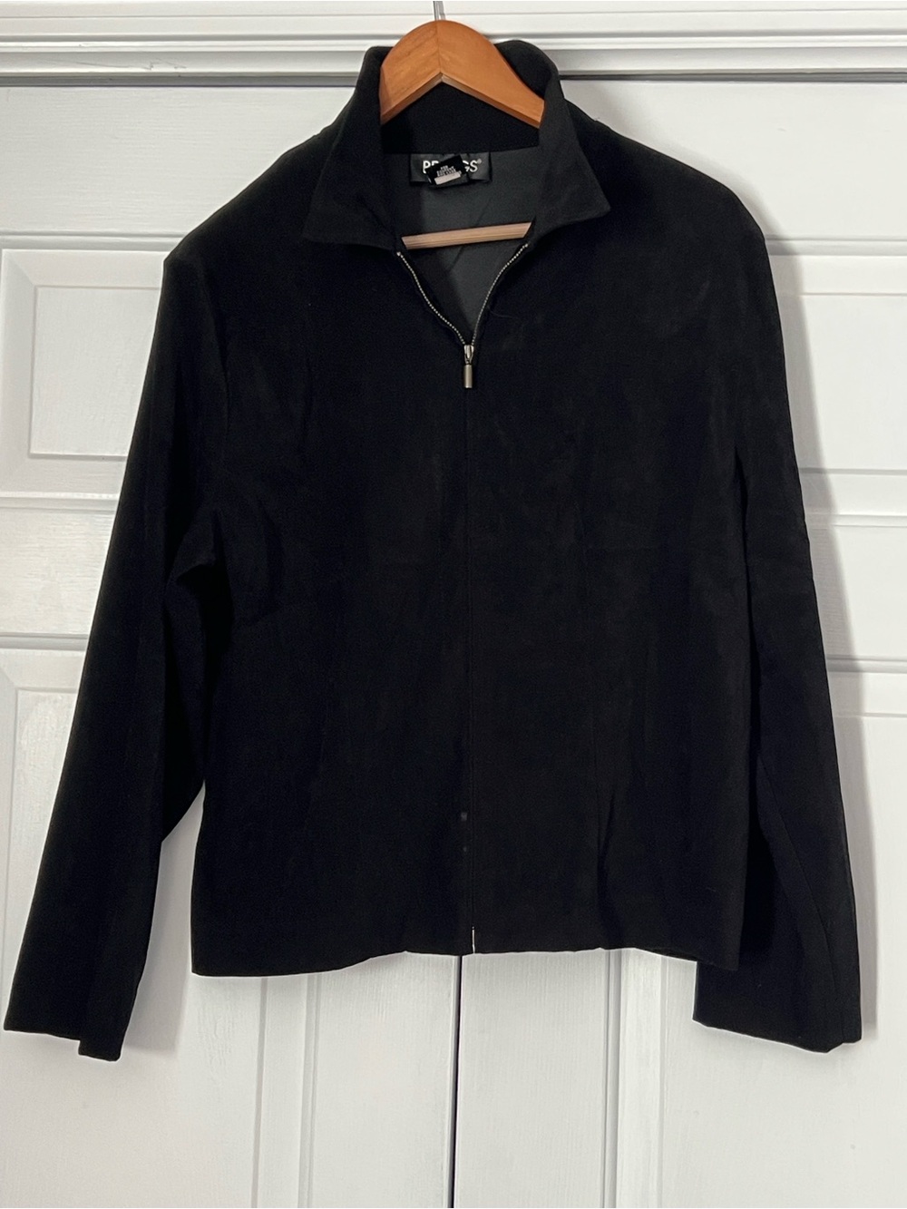 Black Suede Quarter-Zip Jacket